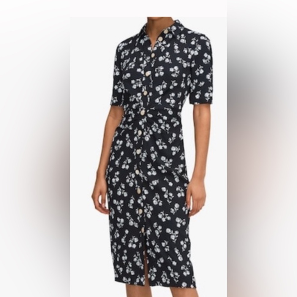 Kate Spade Dandelion Floral Shirtdress - Black -size 2